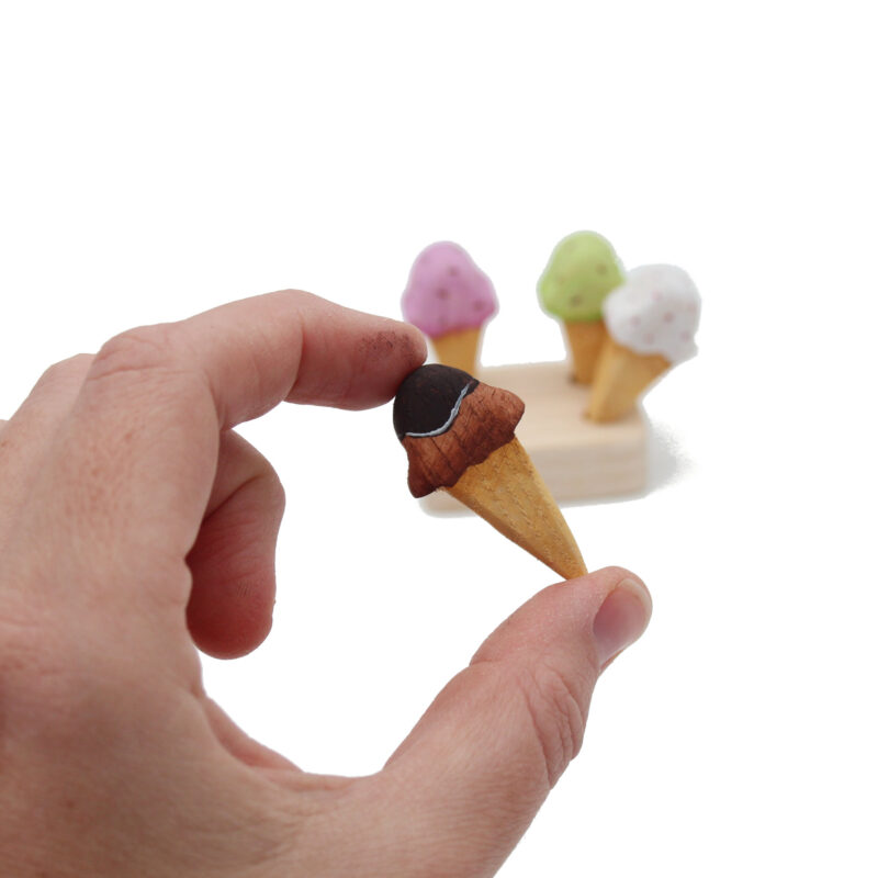 Wooden Ice-Cream Cones in Hand - by Good Shepherd Toys