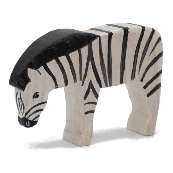 Zebra Head Down Wooden Figure by Good Shepherd Toys
